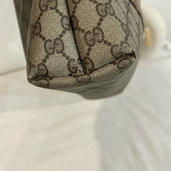 GUCCI GG Canvas Web Sherry Line  Bag PVC Beige Green Red Authentic - Picture 6 of 16